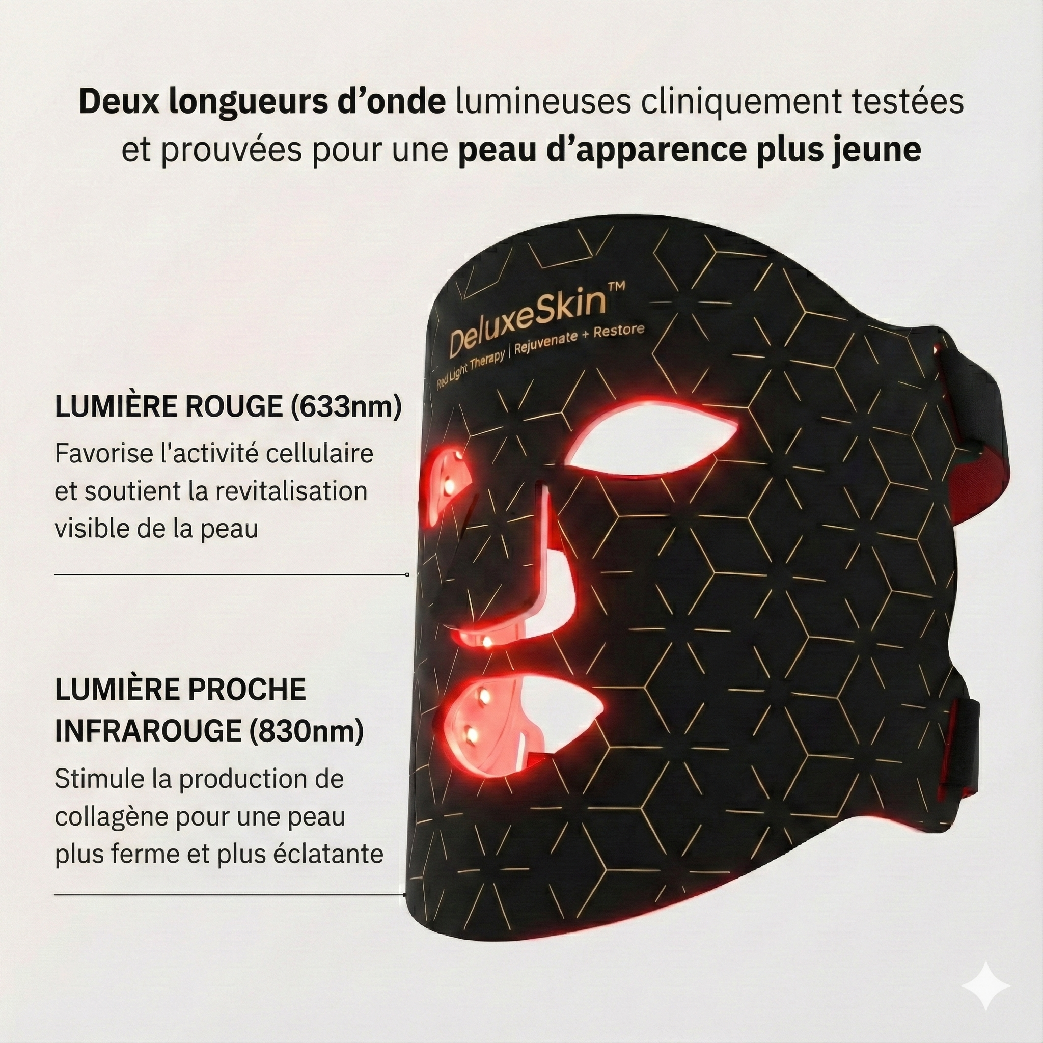 Masque LED Visage Rouge