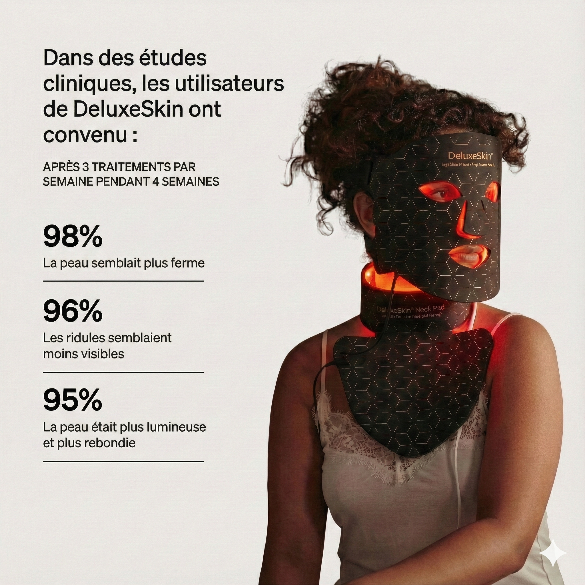 Masque LED Visage Rouge