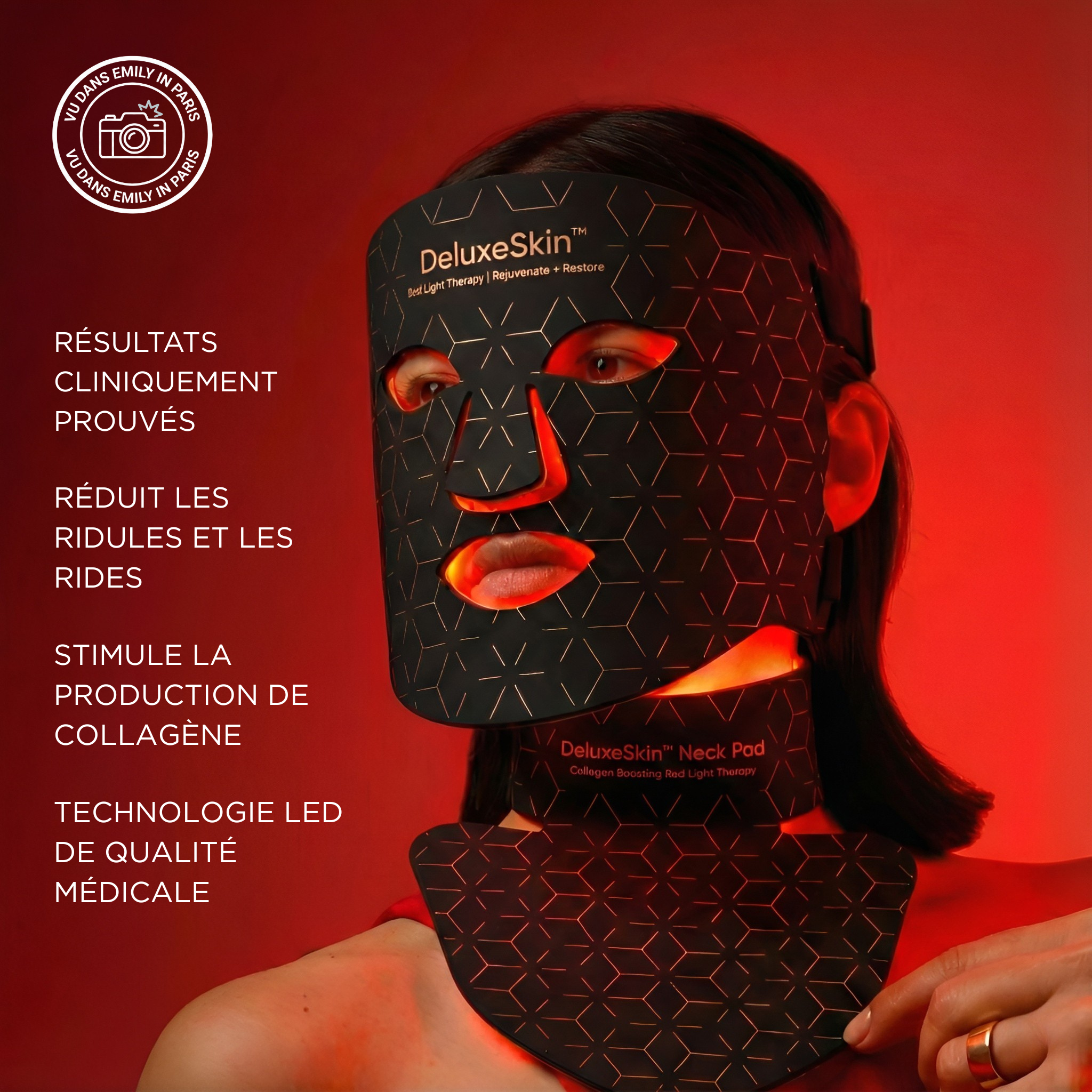 Masque LED Visage Rouge